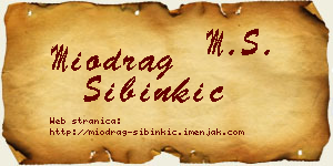 Miodrag Sibinkić vizit kartica